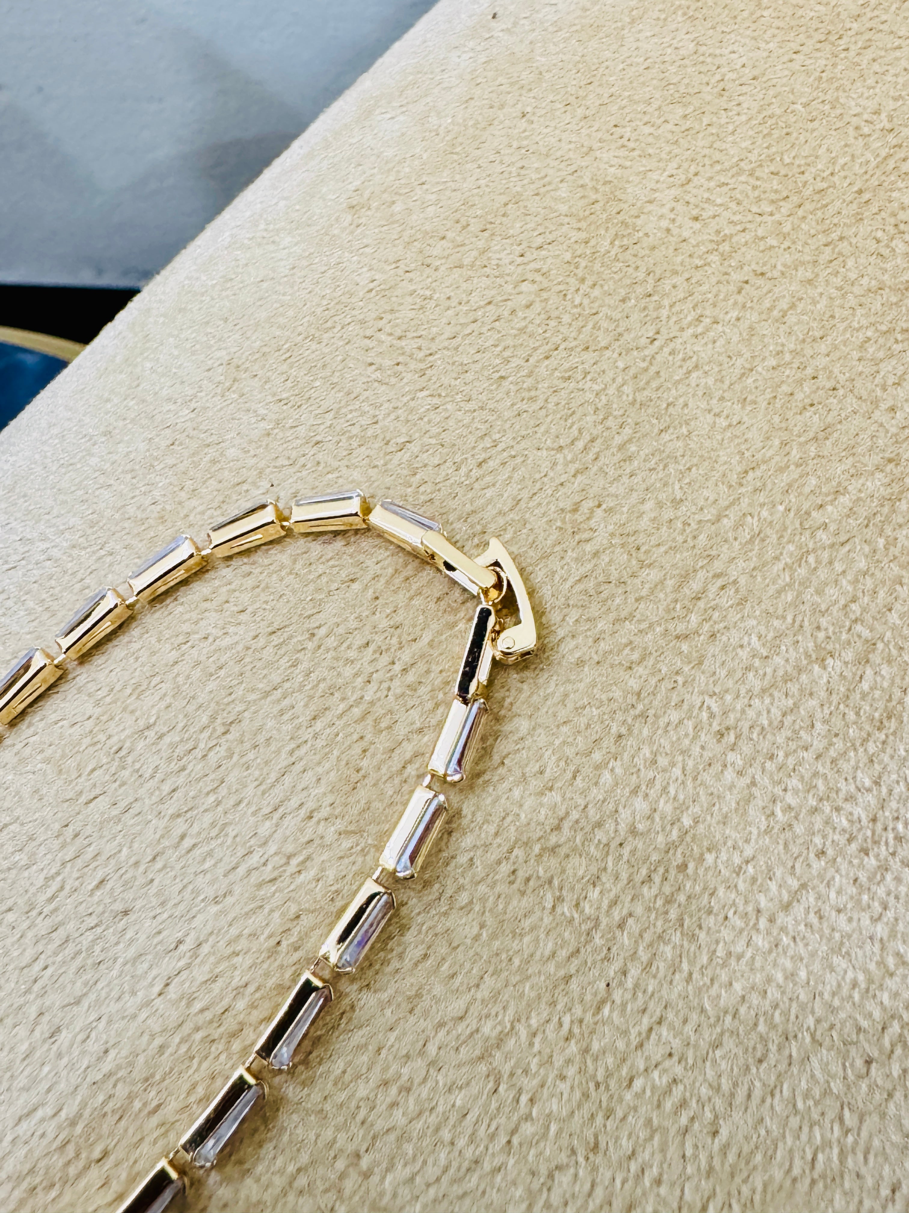 Premium Gold-Plated Baguette Crystal Bracelet – Elegant Party & Formal Wear