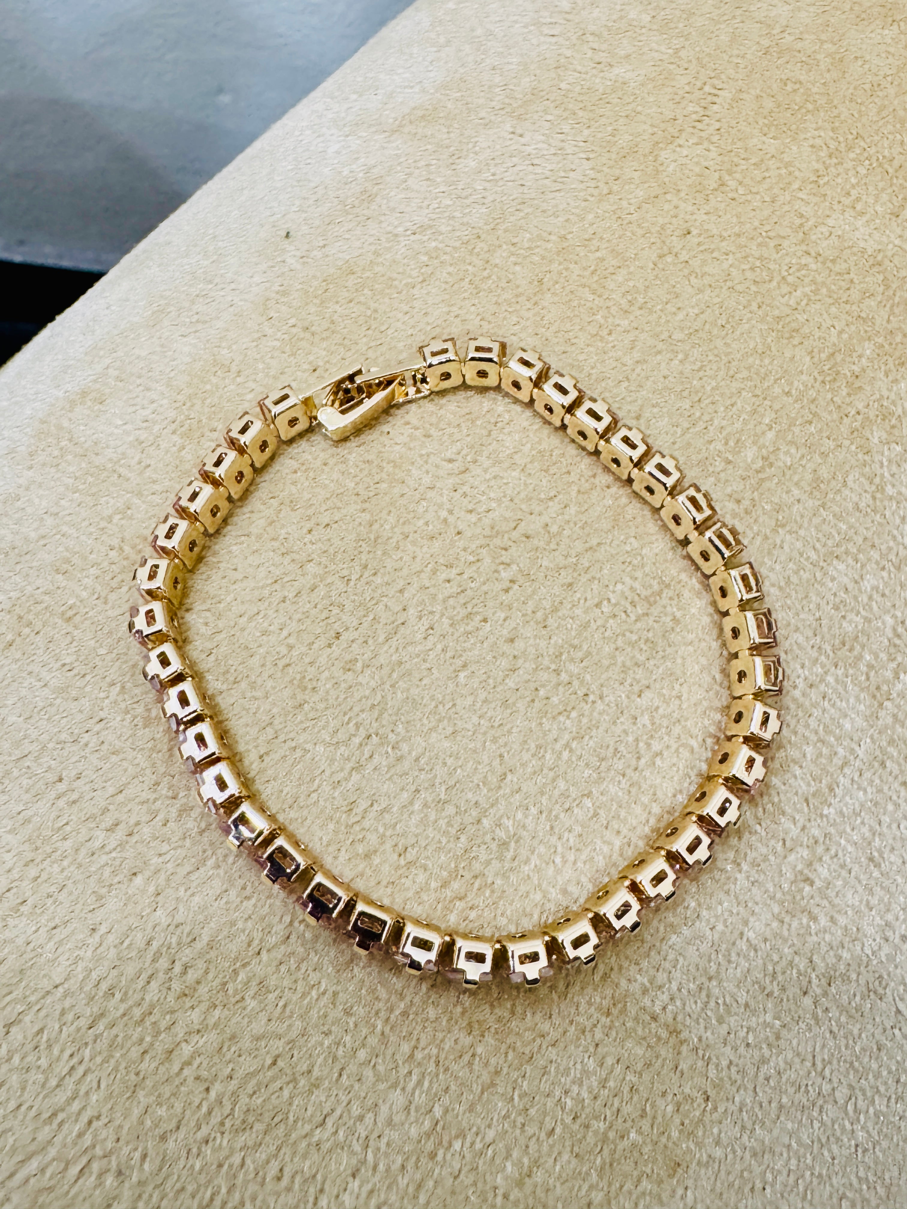 Premium Gold-Plated Crystal Tennis Bracelet β Elegant Party & Festive Wear