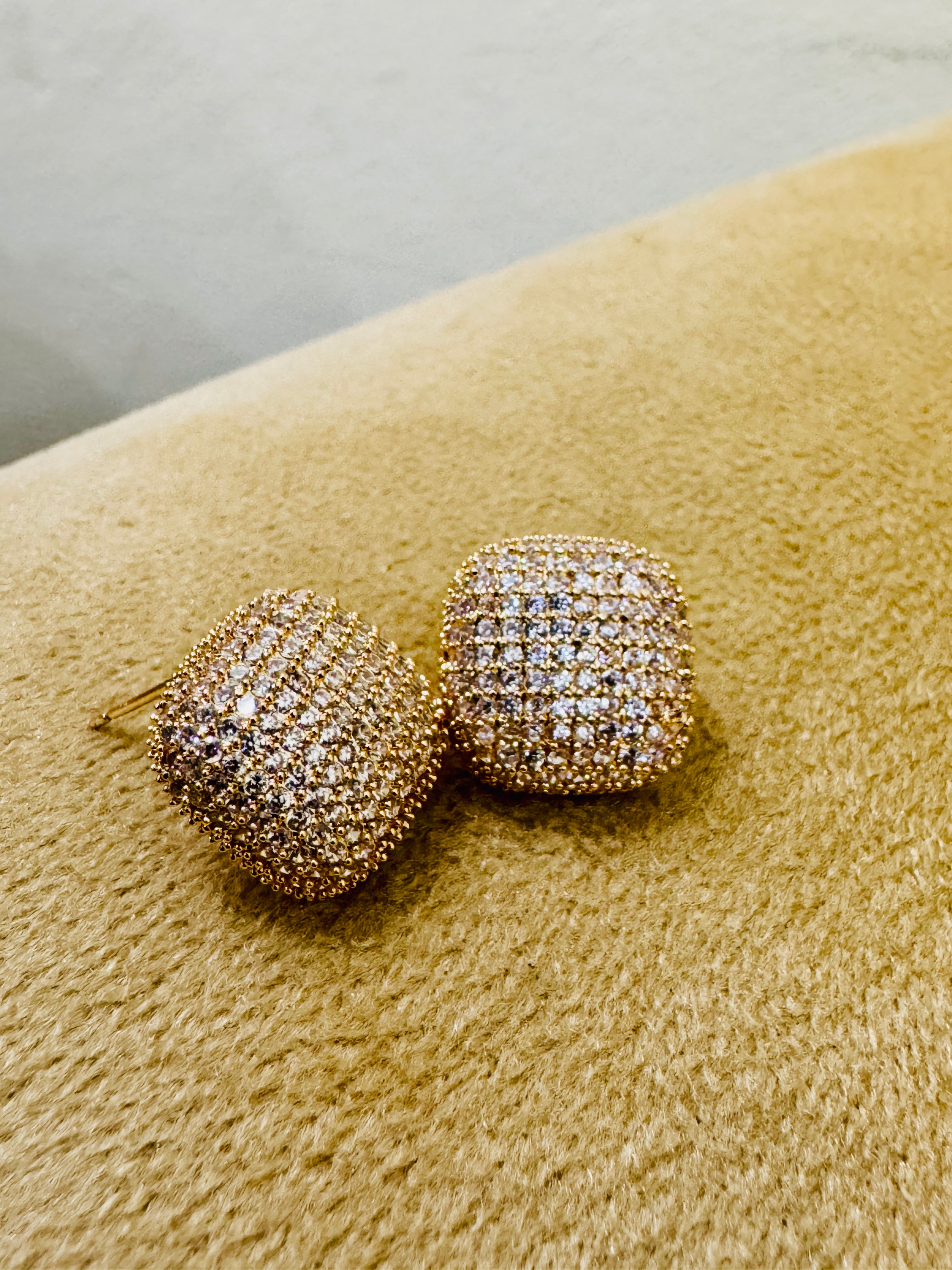Luxury Gold-Plated Crystal Stud Earrings – Perfect for Party & Festive Wear