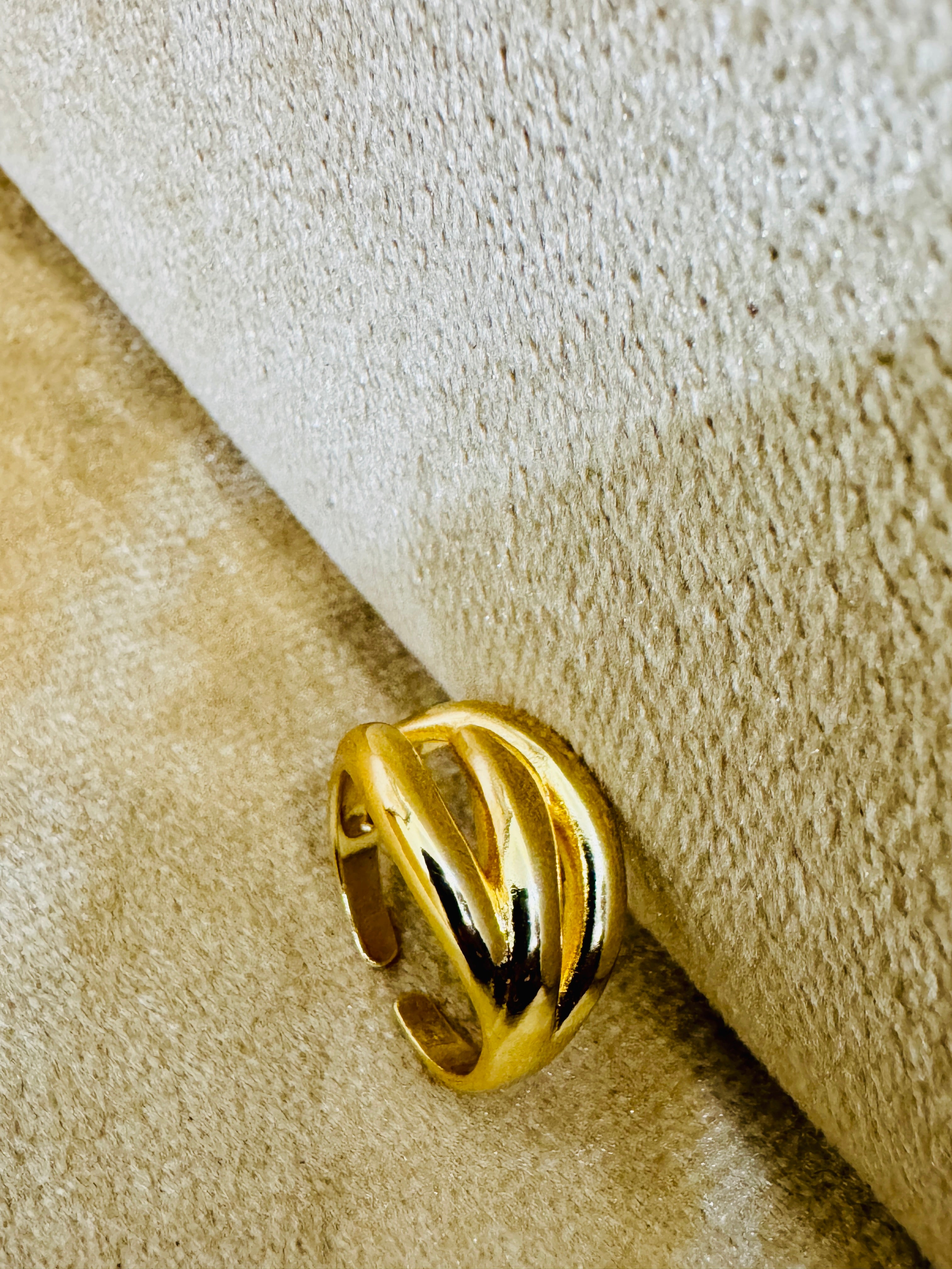Premium Gold Plated Adjustable Twisted Ring – Stylish Daily Wear Elegance