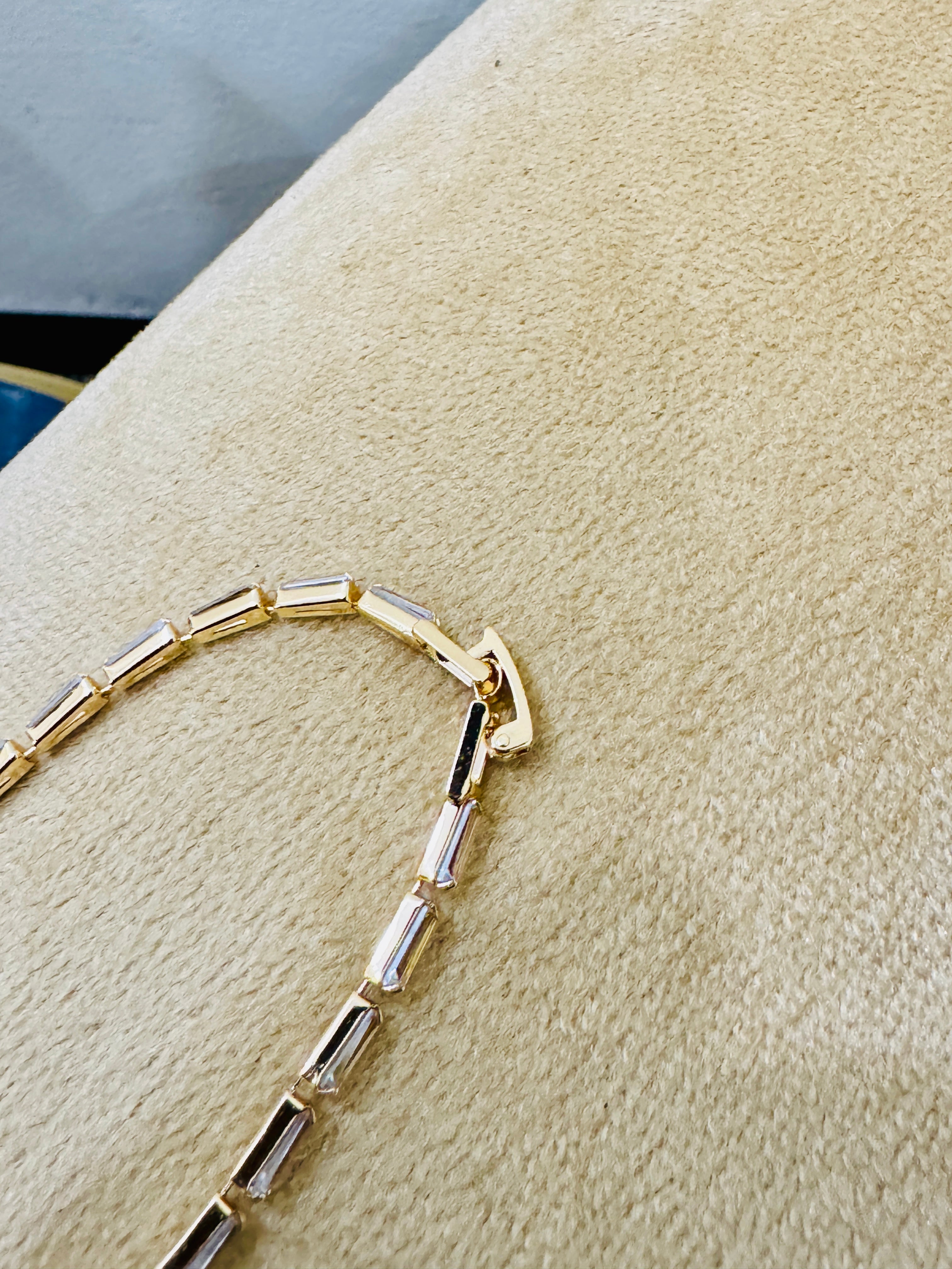 Premium Gold-Plated Baguette Crystal Bracelet – Elegant Party & Formal Wear