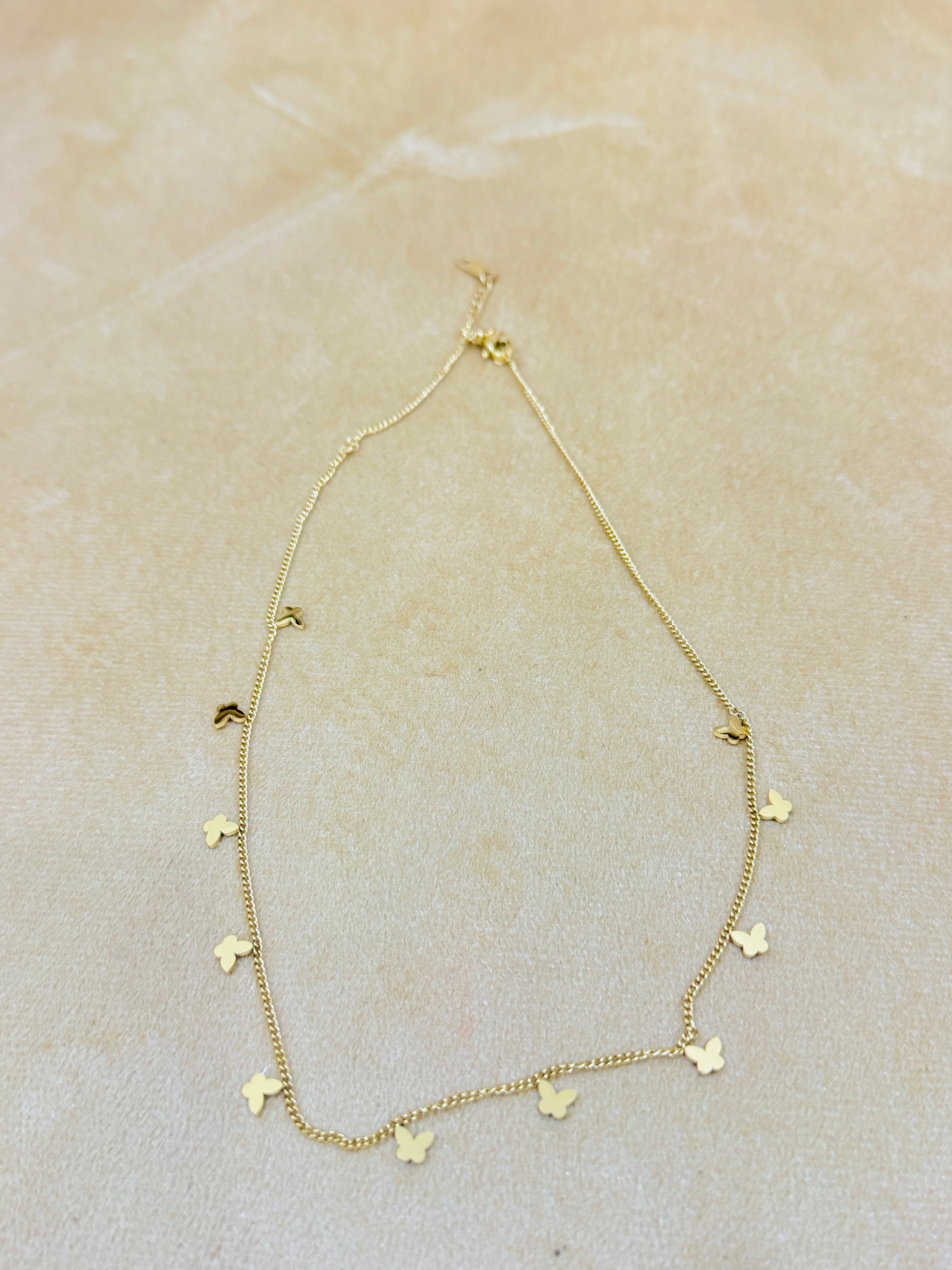 Delicate Gold Plated Butterfly Charm Necklace – Handcrafted for a Soft Feminine Look