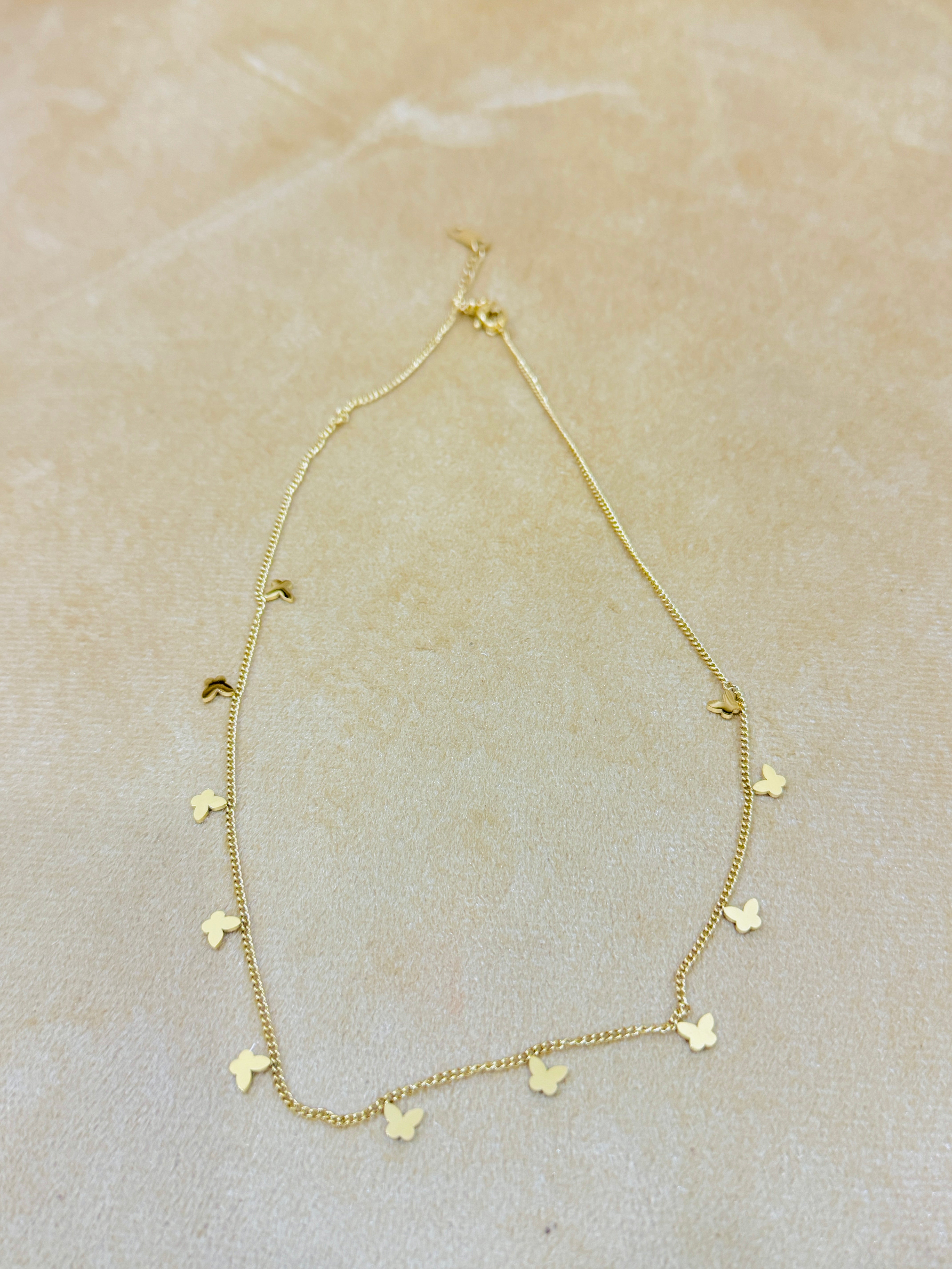 Delicate Gold Plated Butterfly Charm Necklace – Handcrafted for a Soft Feminine Look