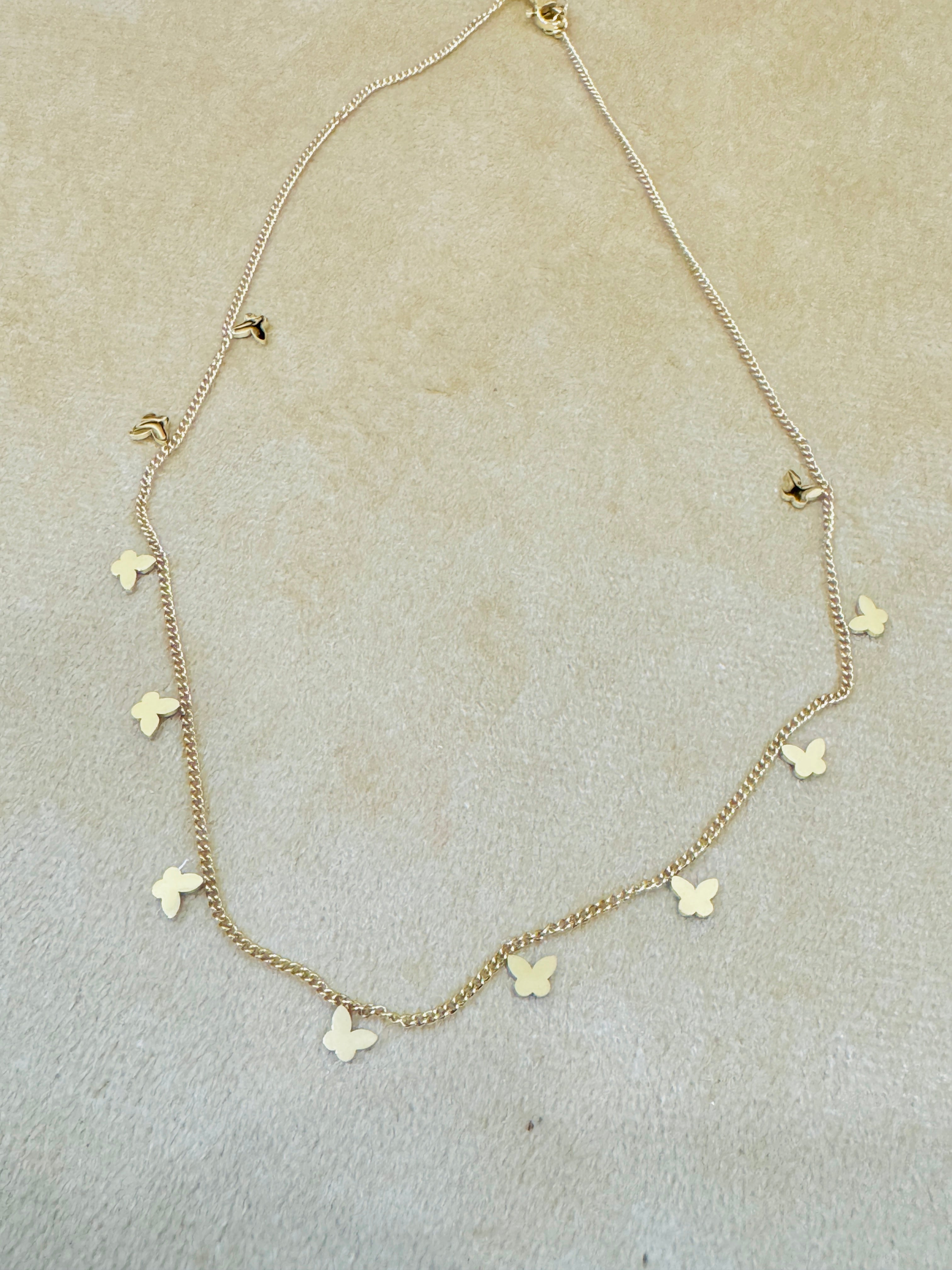 Delicate Gold Plated Butterfly Charm Necklace – Handcrafted for a Soft Feminine Look