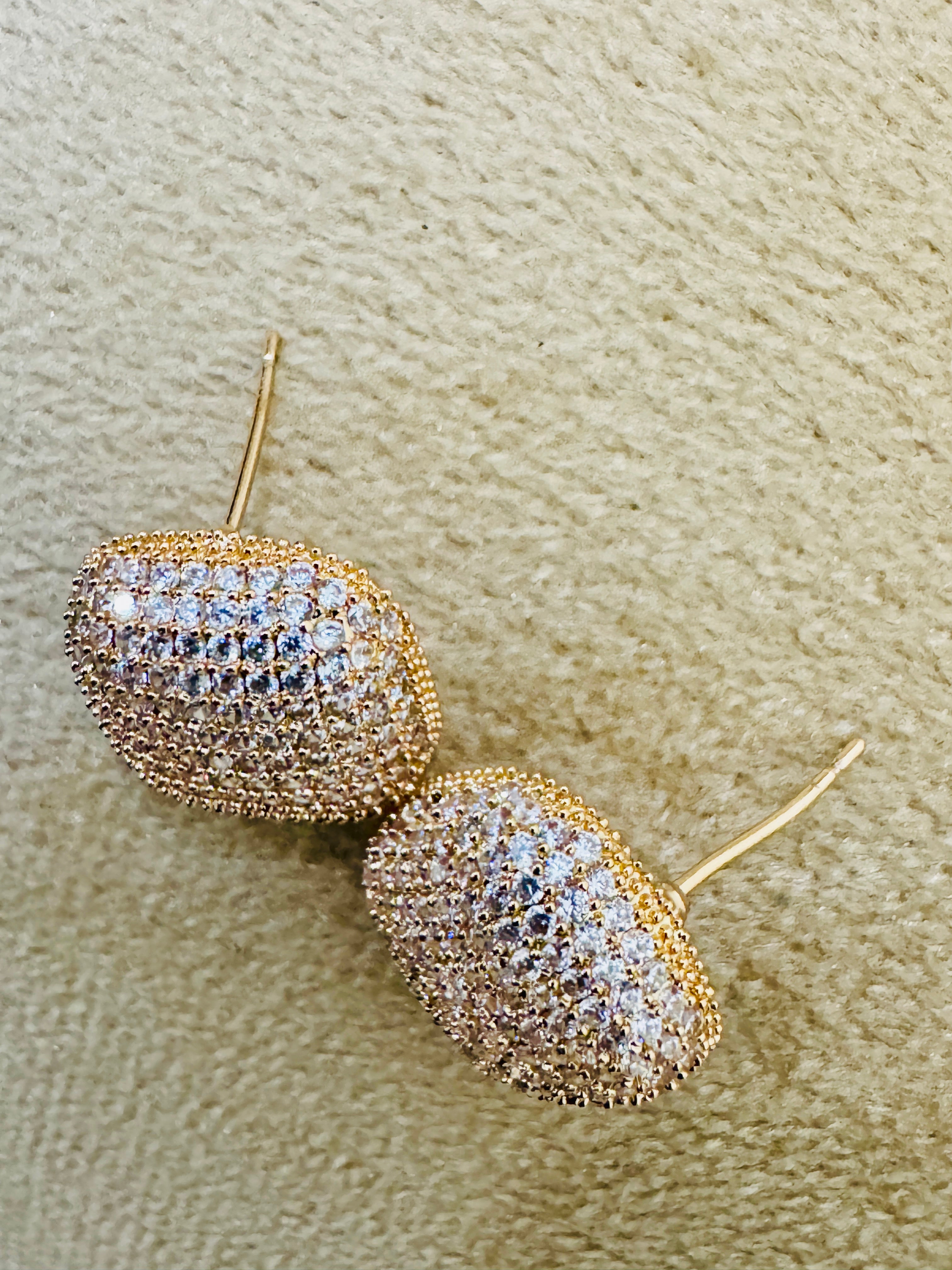 Luxury Gold-Plated Crystal Stud Earrings – Perfect for Party & Festive Wear